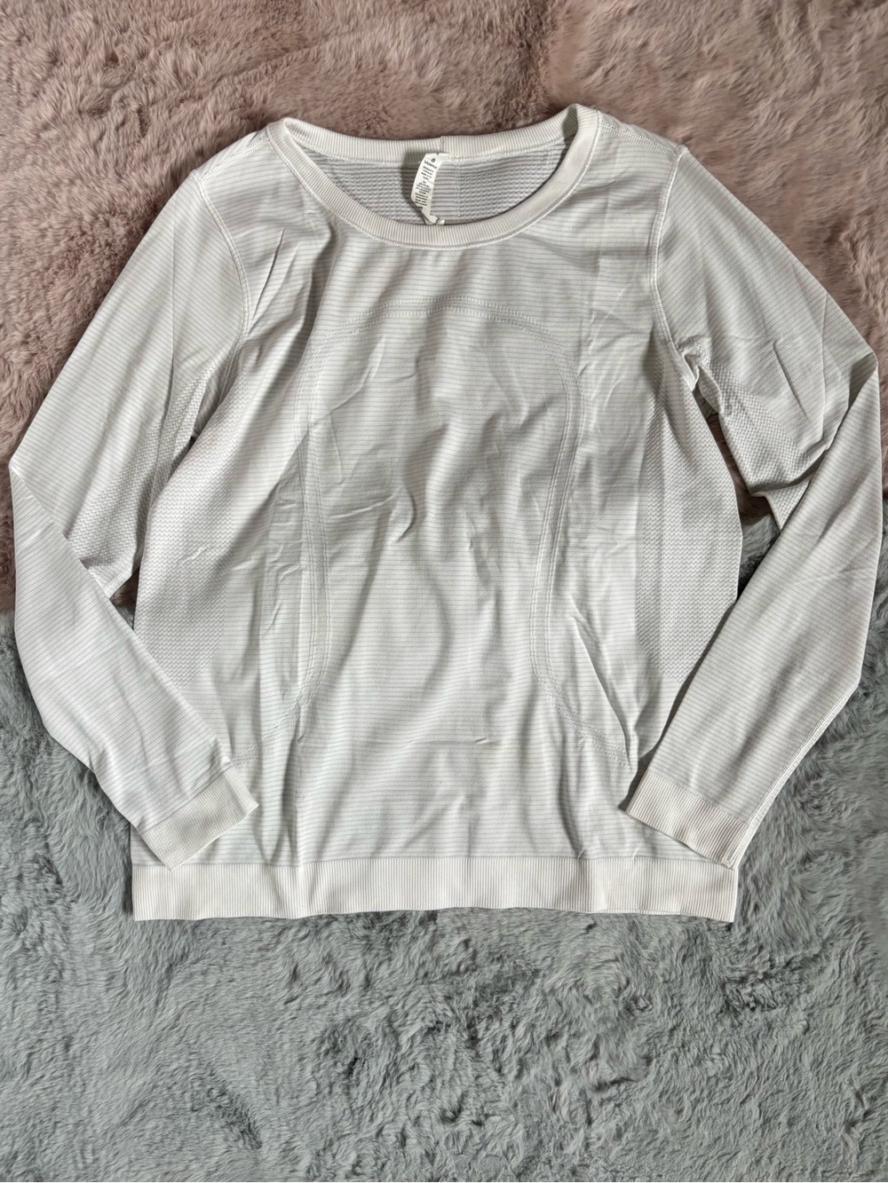 Lululemon white striped long sleeve active top